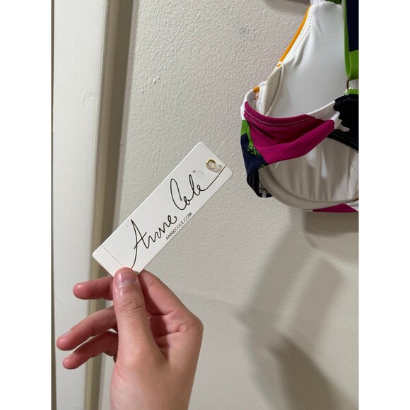 Anne Cole Floral Twist Bikini Top - Pink, Green, Yellow, Purple - Picture 7 of 7